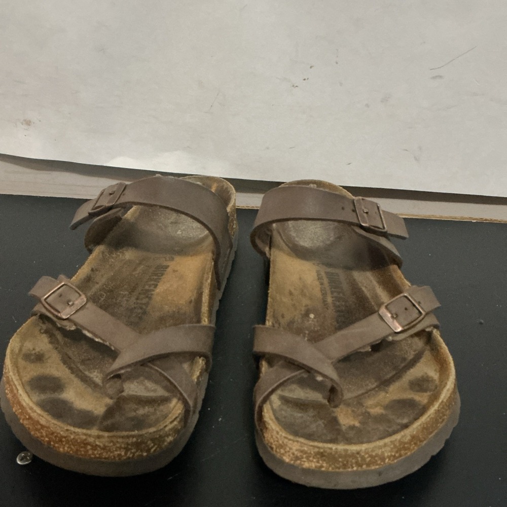 Birkenstock Mayari Women 8 (39) Mocha Brown Birko-Flor Nubuck Toe Loop Sandal